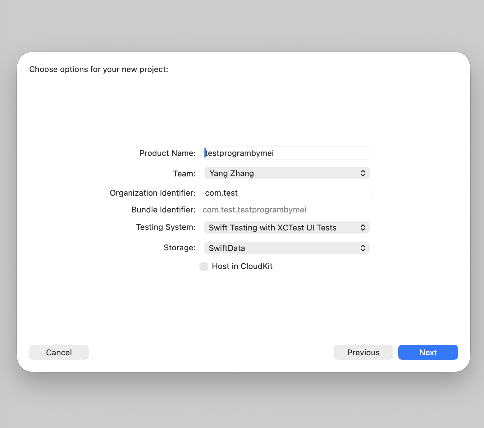 Xcode project creation with Bundle Identifier